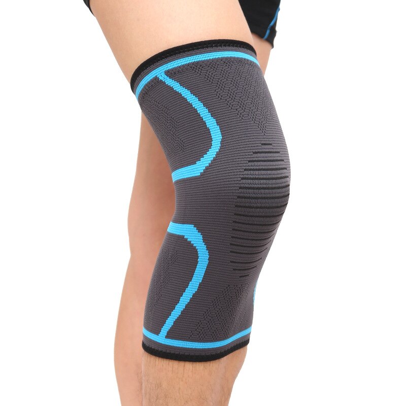 1PCS Fitness Running Cycling KneePad Support Patella Brace Elastic Nylon Sport Compression Knee Pad Sleeve Basketball Volleyball: Sky Blue / S