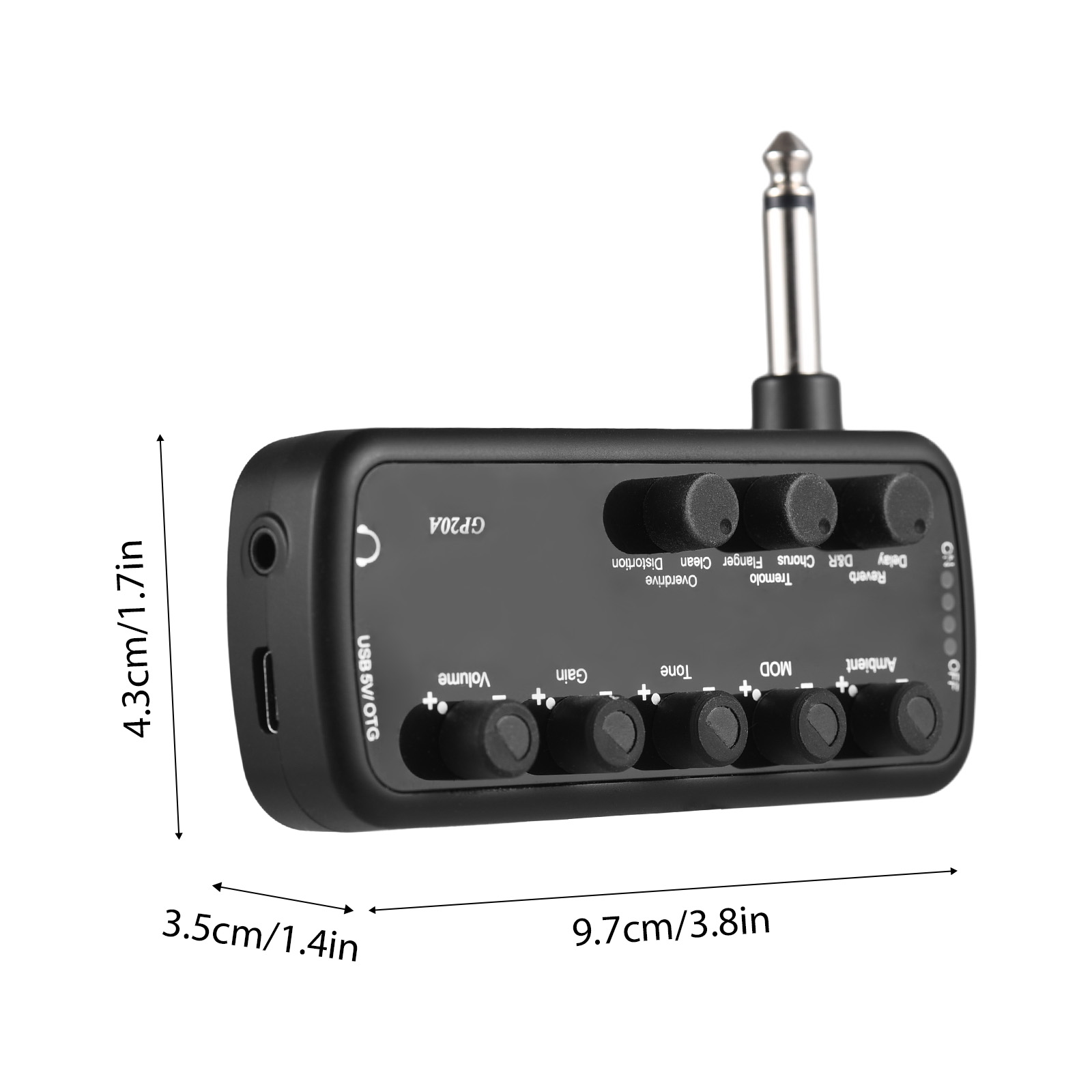Guitar Amplifier Mini Amp Portable Headphone Guitar Amplifier Plug and Play for Electric Guitar Musical Instrument 3 Built-In