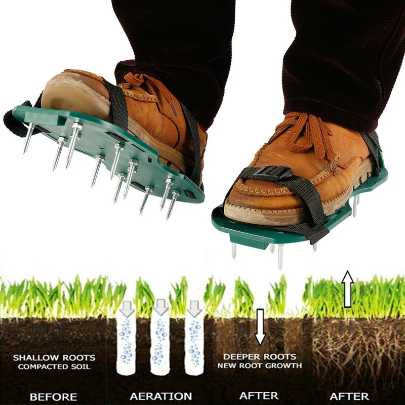 1 para aerator robić trawy buty ogród stoczni trawa kultywator skaryfikacja ogród instrukcja aeratory narzędzia paznokci buty scarsmoczek użytki zielone