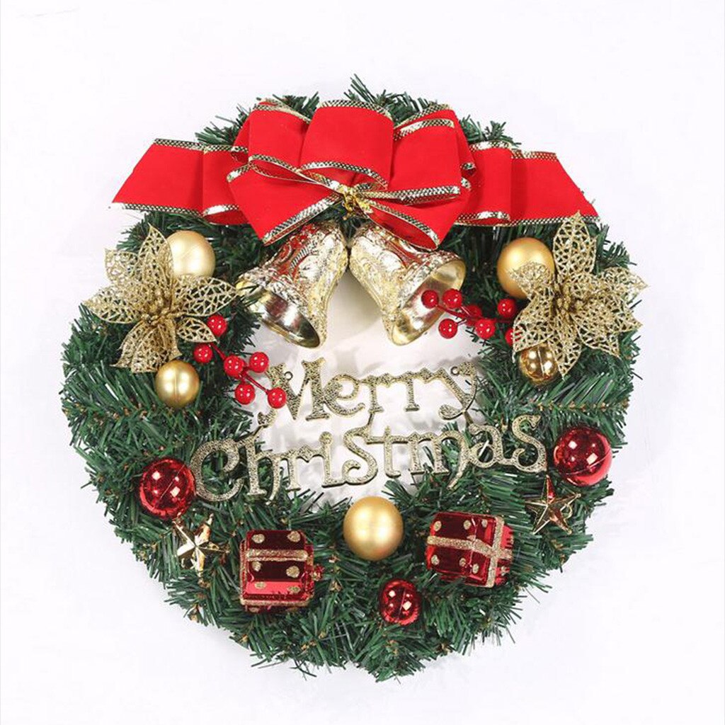 Christmas Wreath Garland Arrangement Christmas Ornament Front Door Hanging Garland Christmas Wreath Home Decorations Wreath 30CM: D