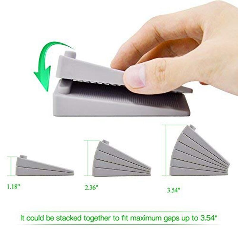 6 PCS Door Wedge Rubber, Door Stopper, Heavy Duty Slip-resistant and Stackable Door Holders, Adjustable Height and Strong Grip