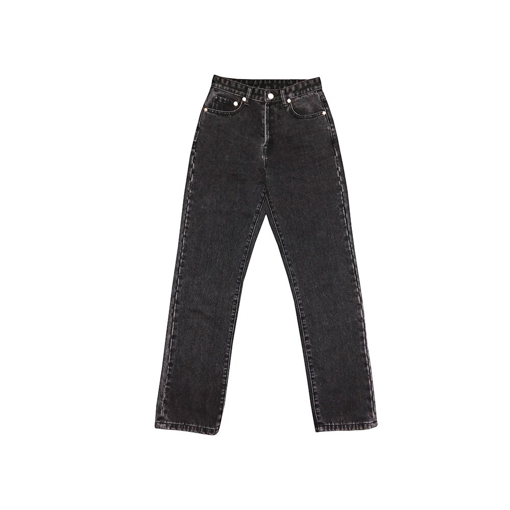 Baggy jeans til kvinder boyfriend mom jeans høj talje sorte løse lige denimbukser vintage streetwear
