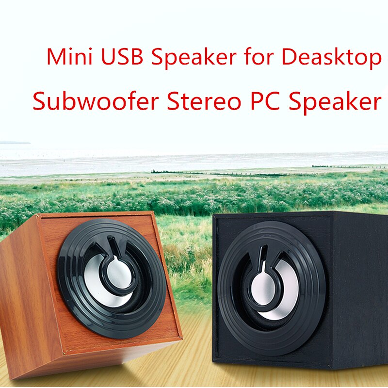 Houten Mini Desktop PC Subwoofer Stereo USB Speake... – Grandado