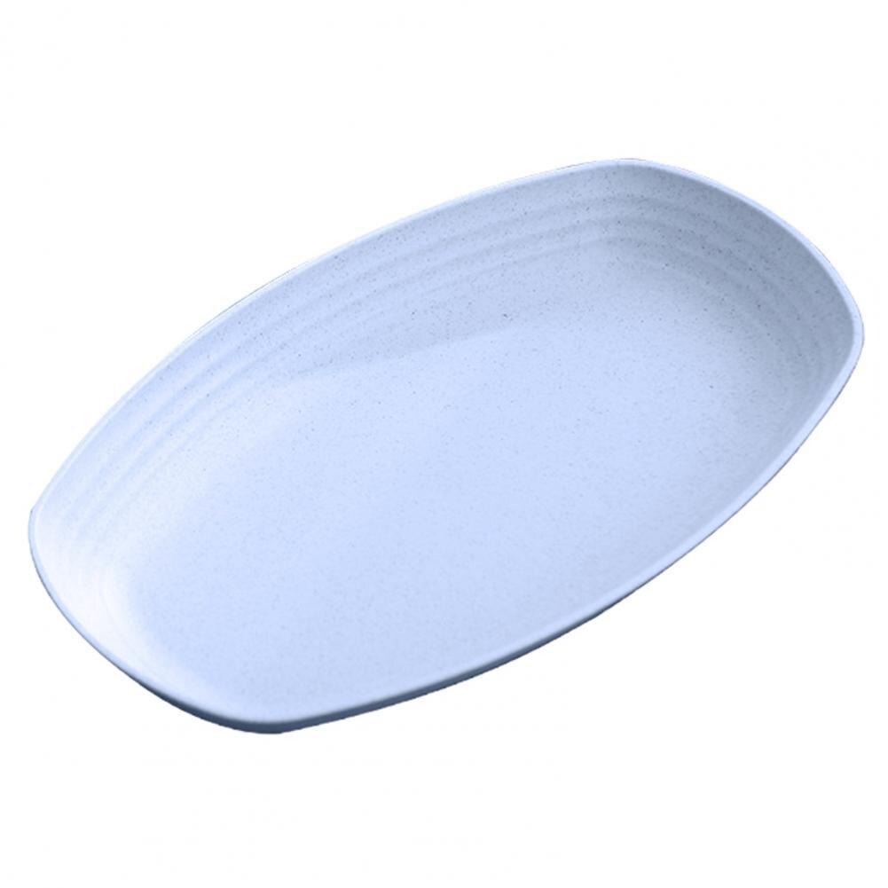 Oval Large Fish plate Creativity Home PP Fruit Sushi Platter Restaurant cutlery tray: Blue