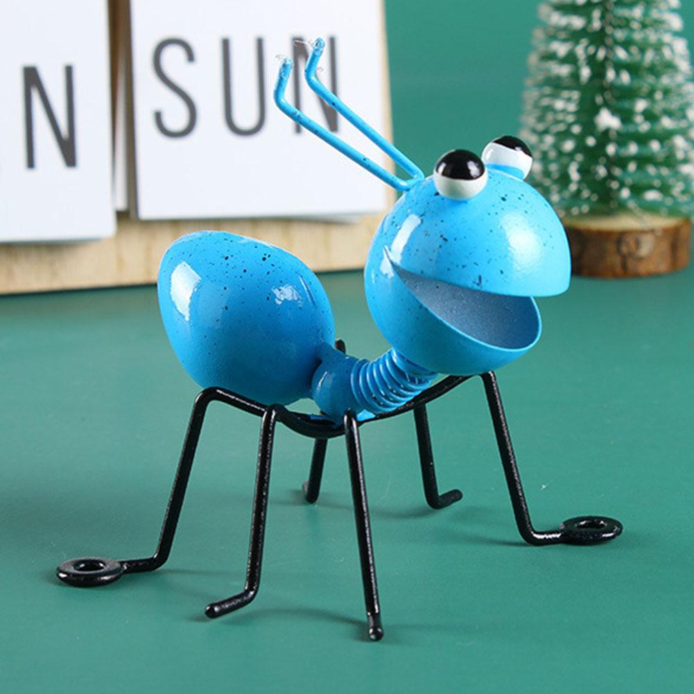 Metall Ameise Hausgarten Dekoration, Zaun Rasen Schlafzimmer Wohnzimmer Hängende Wanddekoration, 3D Skulptur Ameisen Kunst Dekoration Ornament: Blau