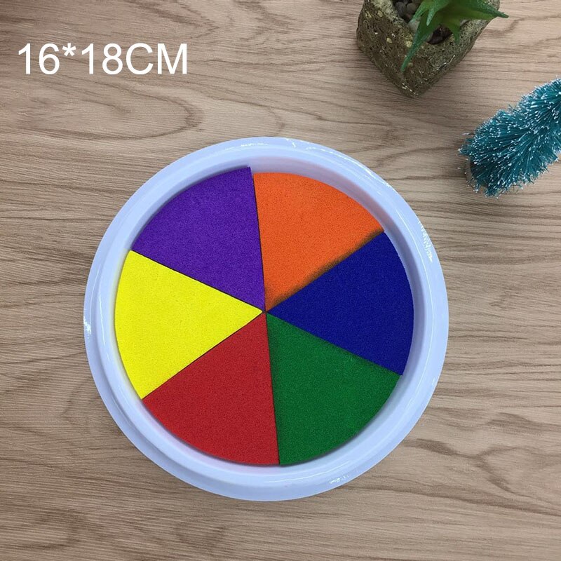 1Pcs Kindergarten Kids Palm Fingerprint Ink Pads Non-Toxic and Washable Children Fingerprint Stamp Pads Wedding Signature: mix color