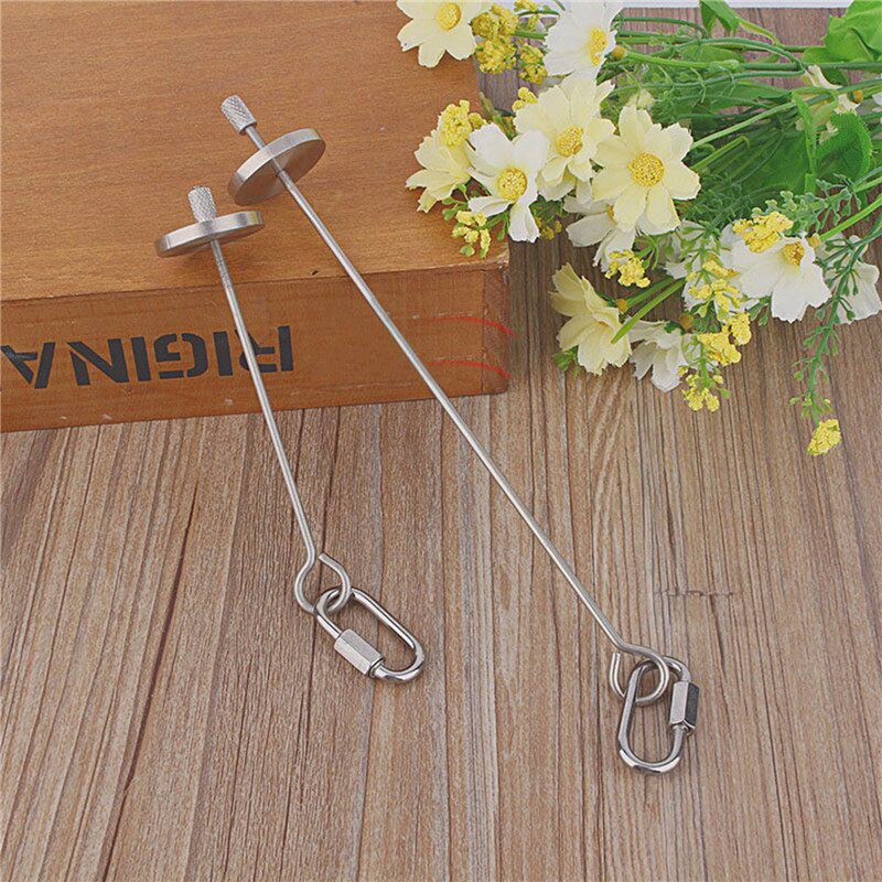 Bird Food Holder Stainless Steel Bird Foraging Feeder Hanging Fruit Stick Skewers Toy for Parrot, Small Bird