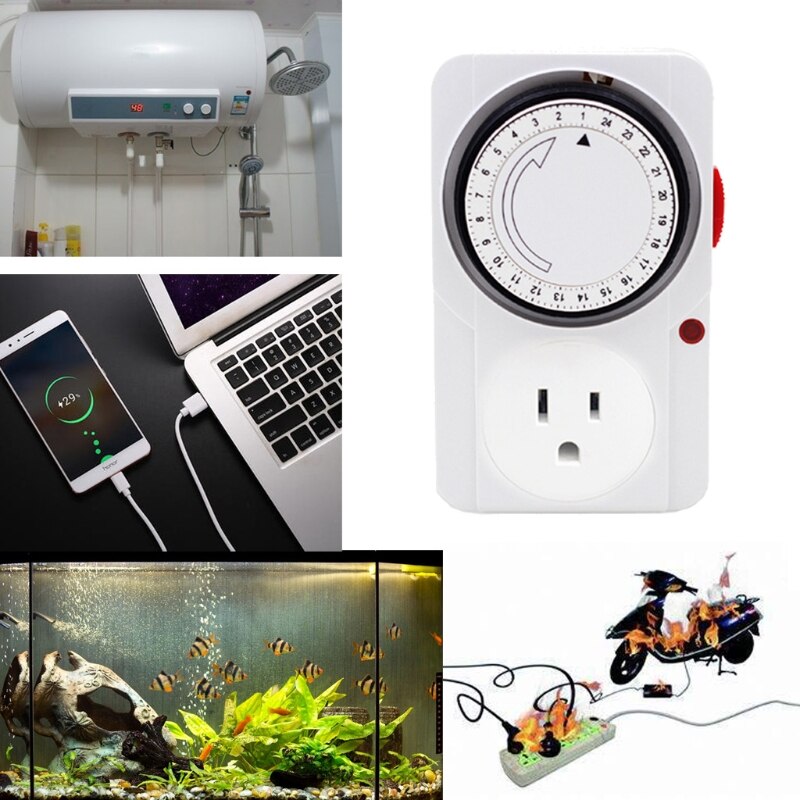 Auto Power Off 24 Hour Cyclic Timer Switch Kitchen Timer Outlet Loop Universal Timing Socket Mechanical Timer US Plug
