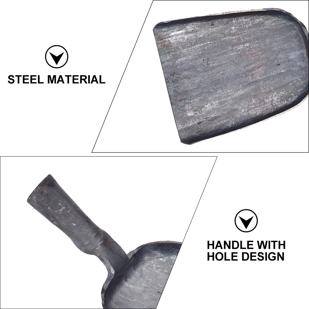 Steel Scooping Coal Shovel Multi-functional Coal Ash Shovel BBQ Charcoal Ash Shovel for Outdoor Home Restaurant