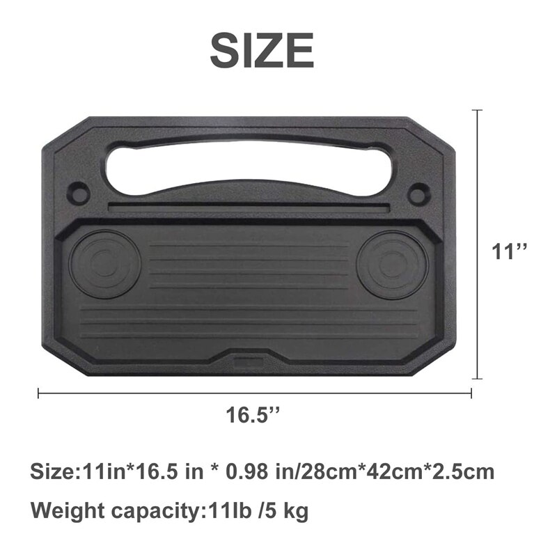 Auto Steering Wheel Desk Laptop Tablet iPad or Notebook Car Travel Table Food Eating Hook on Steering Wheel Tray