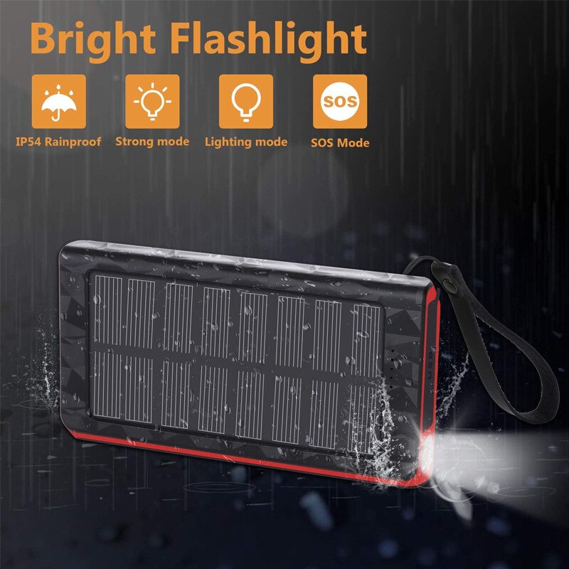 Camping Solar Charging Unit Mass 20000 MA Mobile Power Outdoor Fast Flashlight Solar Lantern Portable Light
