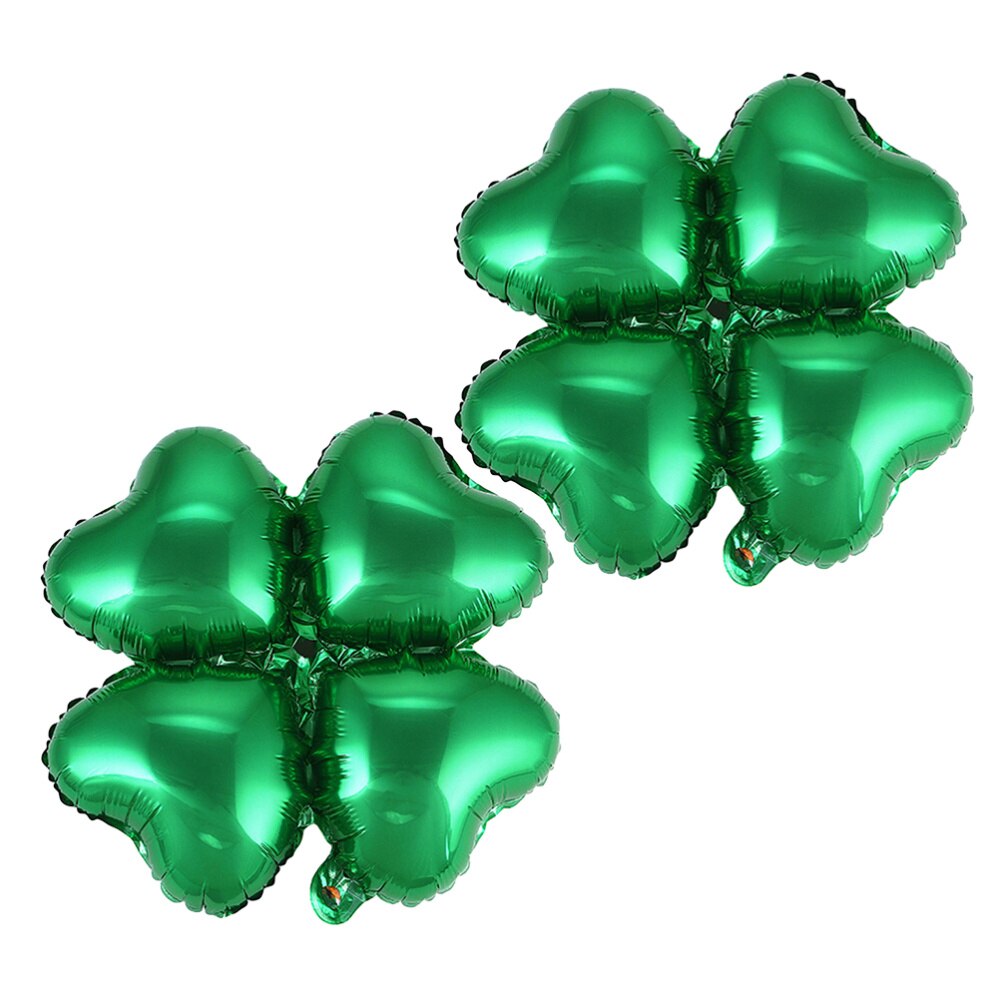 12 Stuks Folie Ballonnen Groene Mooie Hartvorm Klavertje Vier Party Decor Ballon Voor Festival: Default Title
