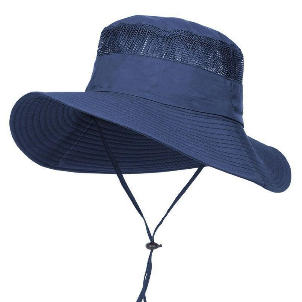 Chapéu de aba grande para guarda-sol ao ar livre masculino e chapéu protetor solar, chapéu de sol de verão, chapéu de pesca, chapéu de pescador de montanhismo k9n7