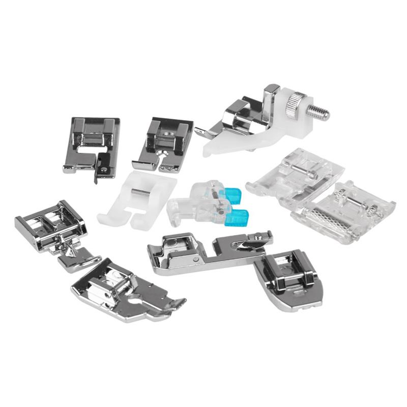 11 Pcs/Set Domestic Sewing Machine Accessories Presser Foot Feet Kit Set Hem Foot Spare Parts With Box For Brother Singer