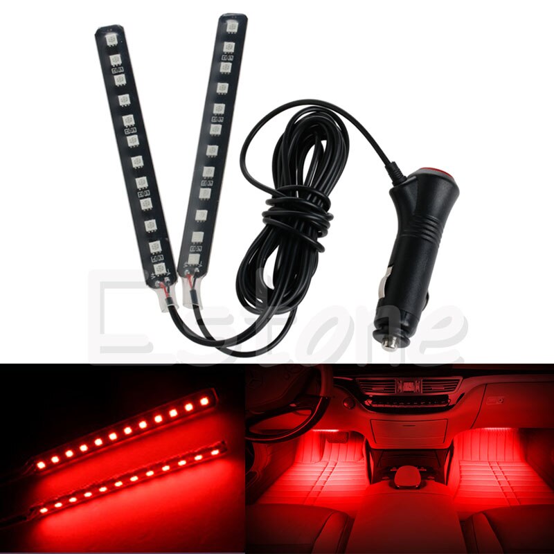 Neue Weiß 2X12 LED Auto Innen Fußraum Boden Dekor Atmosphäbetreffend Licht Neon- Streifen