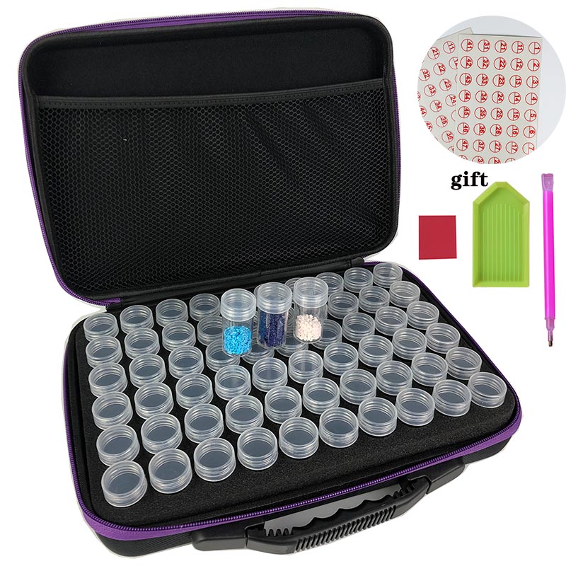 Étui de transport pour accessoires de peinture au diamant, boîte de rangement pour 60 bouteilles, sac à main pour outils de peinture au diamant