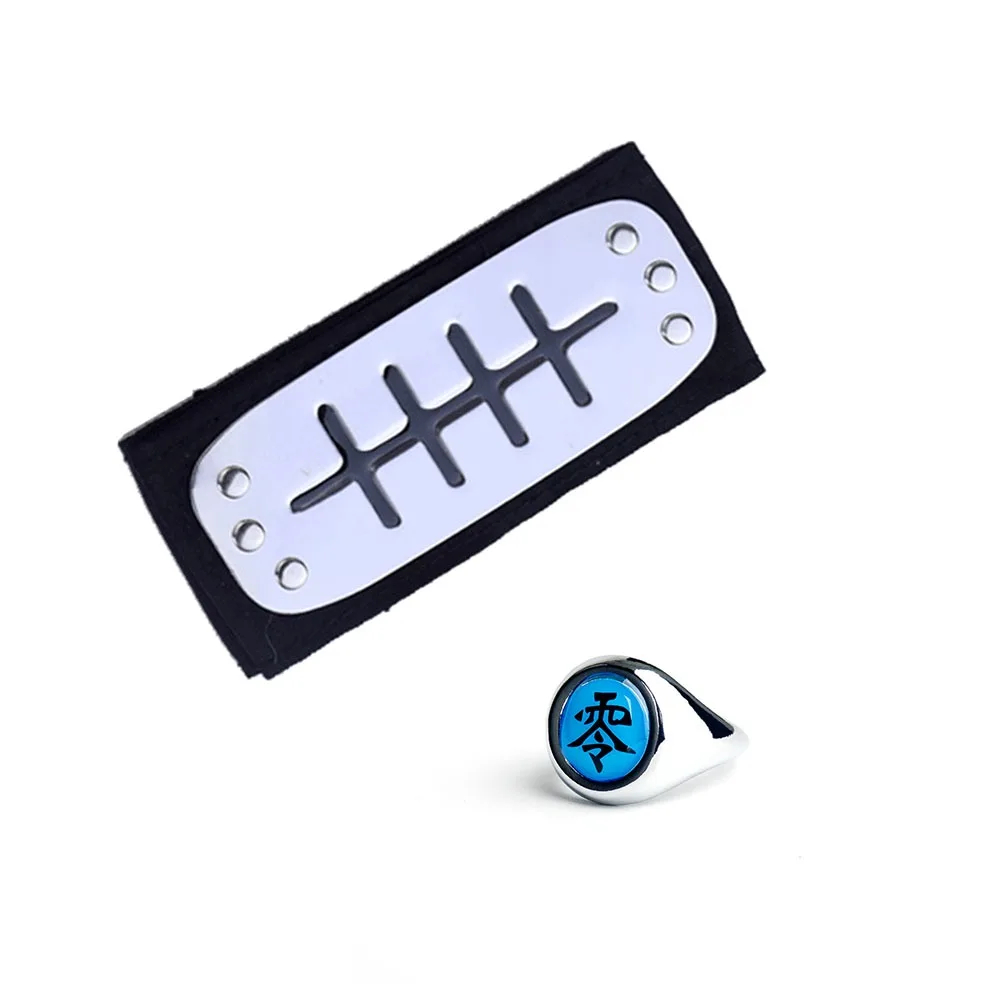 Naruto Akatsuki Rings Headbands Anime Figure Itachi Cosplay Ring Accessories Props Jewerly Christmas Party: green