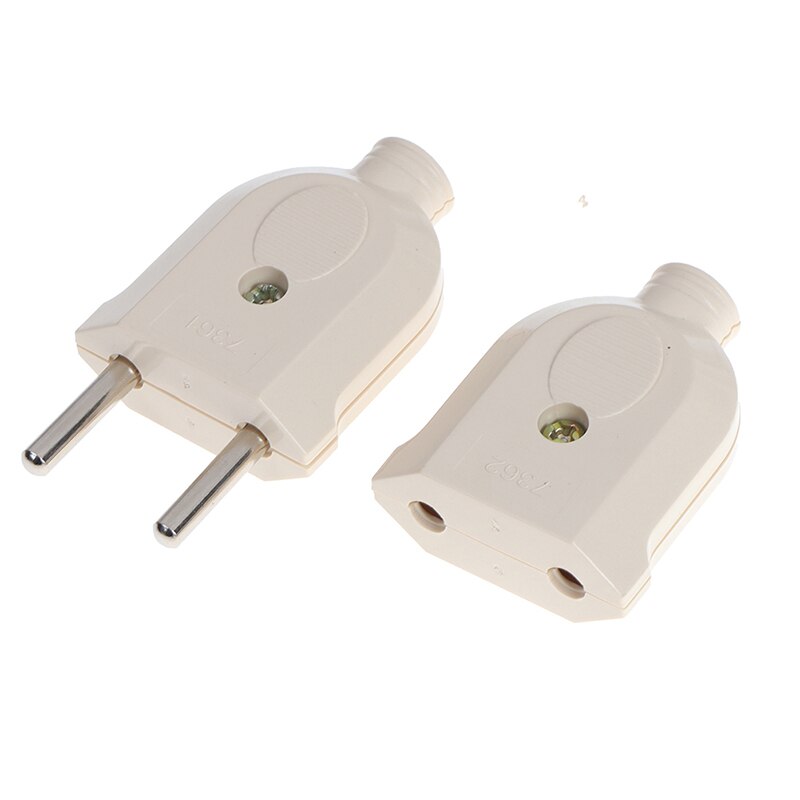 2 Pin EU enchufe macho hembra conector electrónico enchufe cableado extensión de alimentación