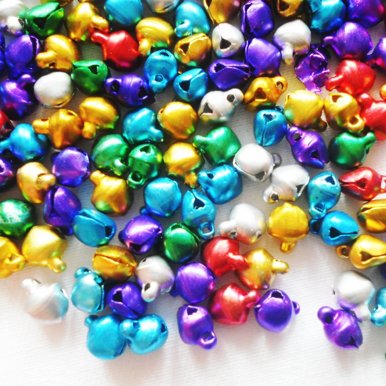 50 Stks/partij. 6Mm Antiek Brons Jingle Bells Vetersluiting Bells Kerst Diy Craft Materiaal Handgemaakte Xmas Tree Hanger Oem