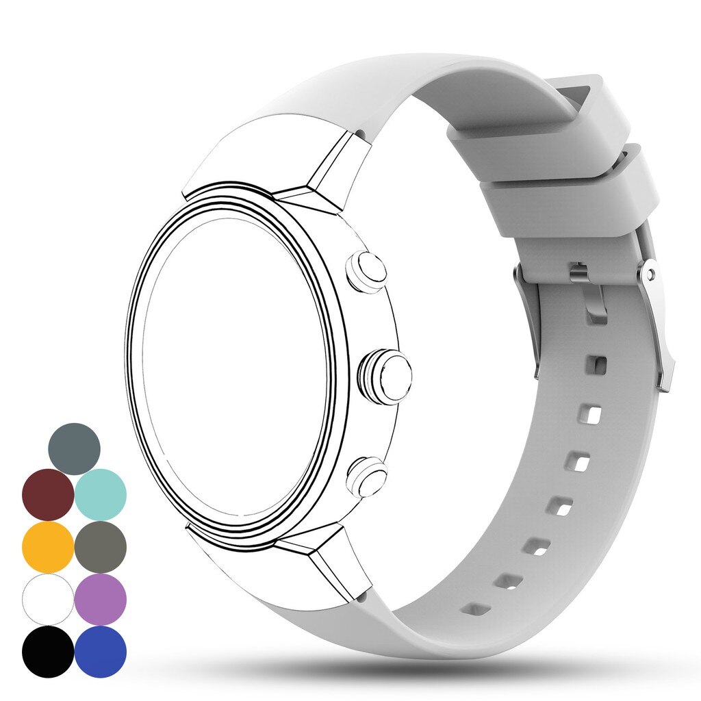 Eieuuk Accessoire Zachte Siliconen Gel Vervanging Horlogeband Band Armband Voor Asus Zenwatch 3 Smart Fitness Horloge: WHITE