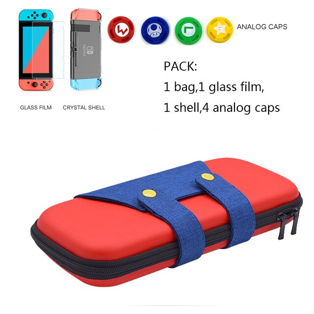 Travel Carrying Case for Nintendo Switch Protective Hard Shell Carry Bag Portable Storage for Mario Fans Console & Accessories: E