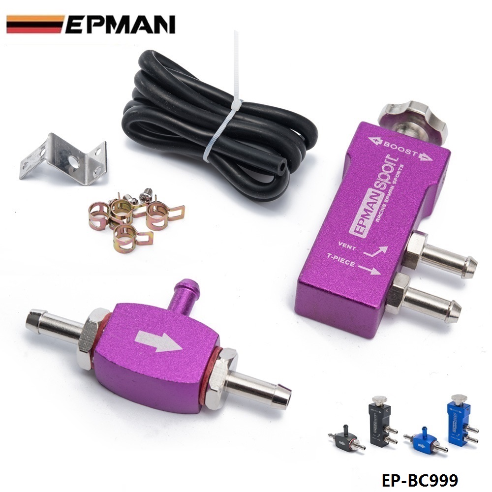 UNIVERSAL ADJUSTABLE TURBO 30 PSI MANUAL TURBO BOOST BYPASS CONTROLLER KIT (Blue Purple Black) EP-BC999-ALBZ: Purple