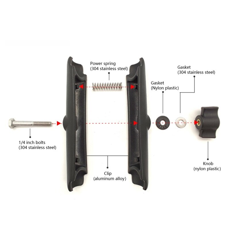 Double Socket Arm Length 15cm Double Socket Arm for with 1 Inch Ball Base Mount Motorcycle Camera Extension Arm