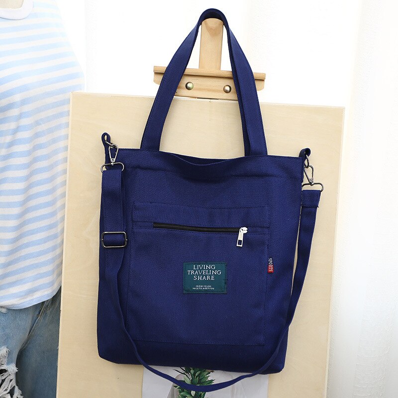 Sac à épaule toile souple pour femmes, sacoche à lettre souple pour étudiantes, sacs d'école pour filles,: Bleu