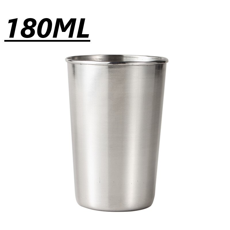 Vasos de cristal para beber de acero inoxidable, 30-320ml, copas de vino, cerveza, tazas para whisky, taza blanca para el hogar, tazas de leche y té: 180ml