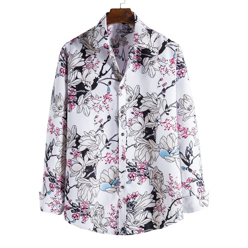 Men's shirt for men clothing social male Blouse Hawaiian long sleeve cardigan blouses and button up Luxury man