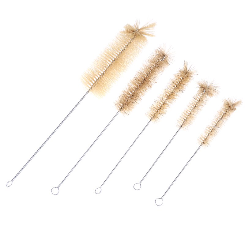 5PCS Test Tube Brush 5/10 25/50/100ml Lab Brush Clean Stainless Tube Housework