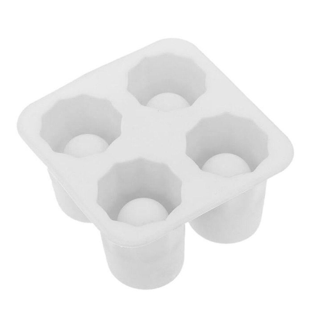 Einfrieren Schimmel Bar Bär Werkzeug cool 4 Tasse bilden Gummi Schützen Eiswürfel Schuss Glas Heiße Neue Bar Party Trinken Eis Tablett Coole bilden Eis: Weiß