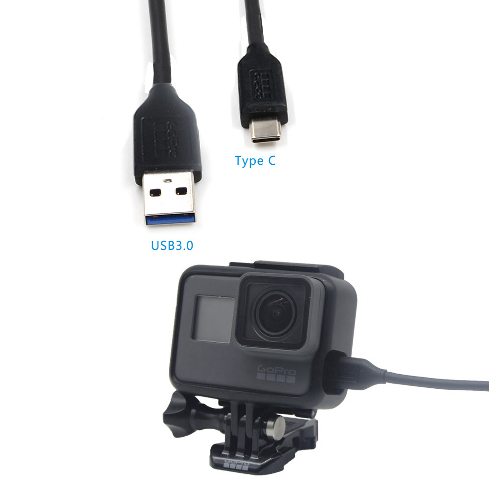 Pour Gopro Hero 7/6/5 charge USB Hero5 Session câble type-c synchronisation données USB câble pour Go Pro Action Sport caméra accessoires