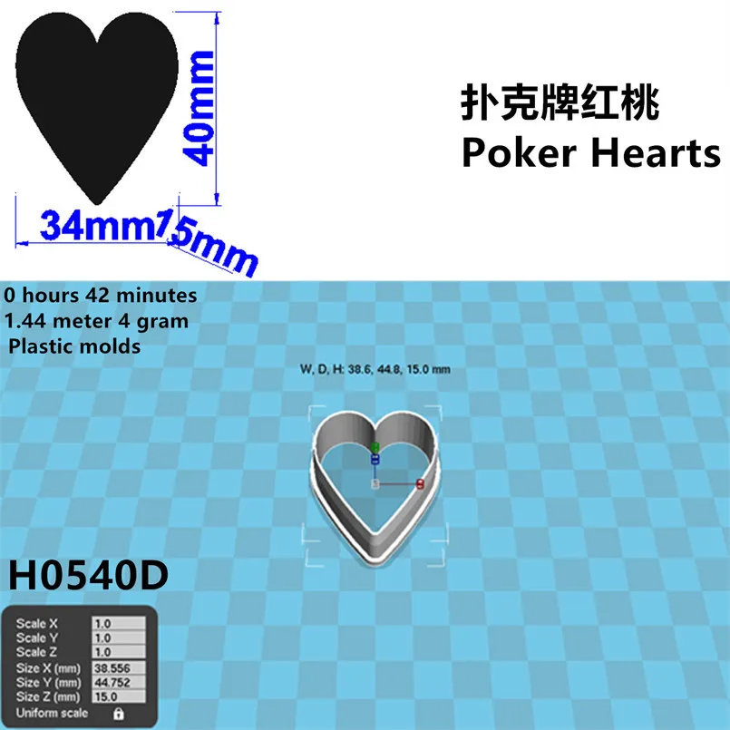 Cartoon Playing Card King,Spades Hearts Clubs Diamonds,Plastic Mold,Cake Fondant Tools,Cookie Sushi and Fruits Cutters: Pink