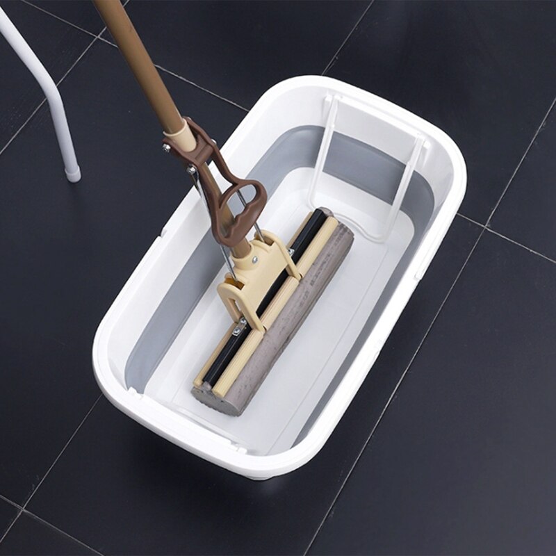 Cleaning Handle Bucket, Rectangular Storage Caddy, Wash Bucket Wash Bucket with Handle Folding Floor Mop Cleaning