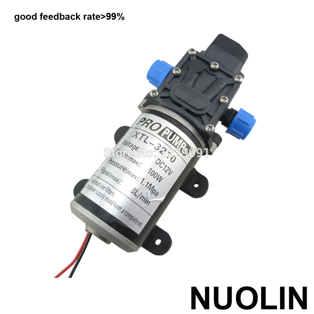 100W 8LPM Automatic pressure switch high pressure diaphragm self priming mini electric Water Pump 12v 24v dc