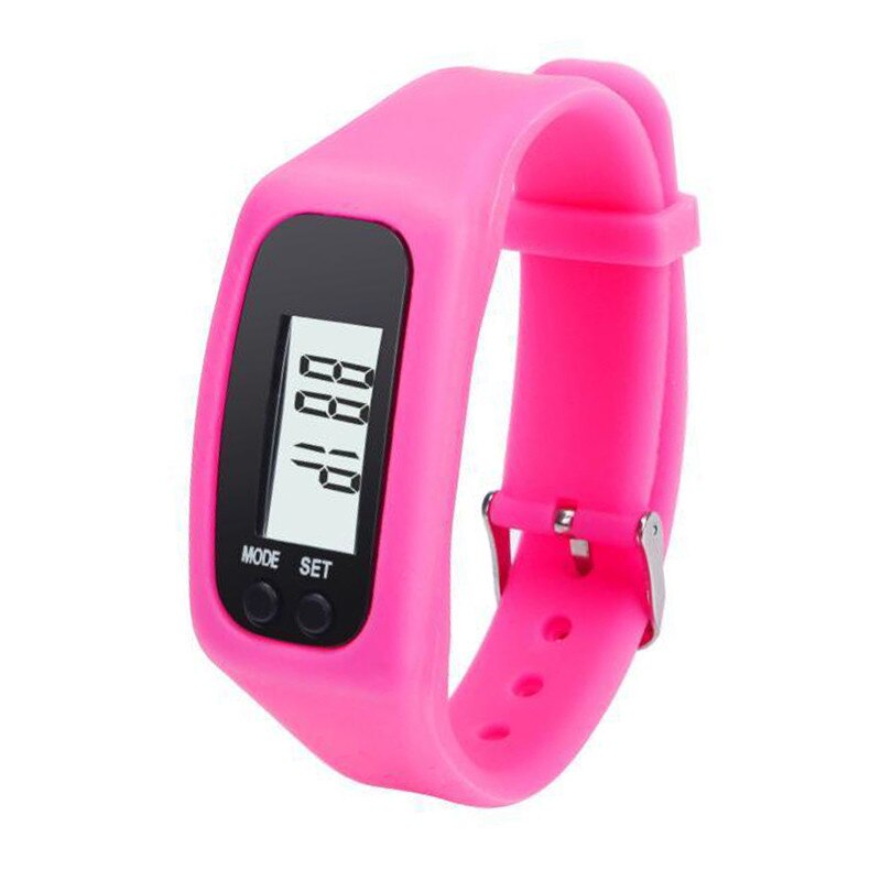 Men's Women's Digital LCD Pedometer Run Step Walking Distance Calorie Counter 12 / 24 hours time display Sport Watch Bracelet: Red