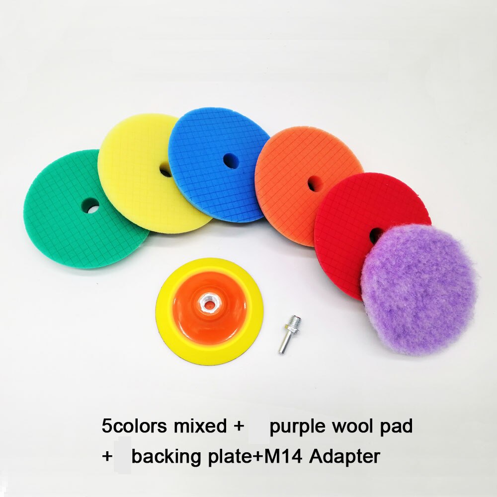5&amp;6inch Polishing Wheels Automotive Polishing Berets For Polishing Machine Car Polishing Pads Sponge For Polishing Cars: 8PCS Kit 2 / 6Inch Backer