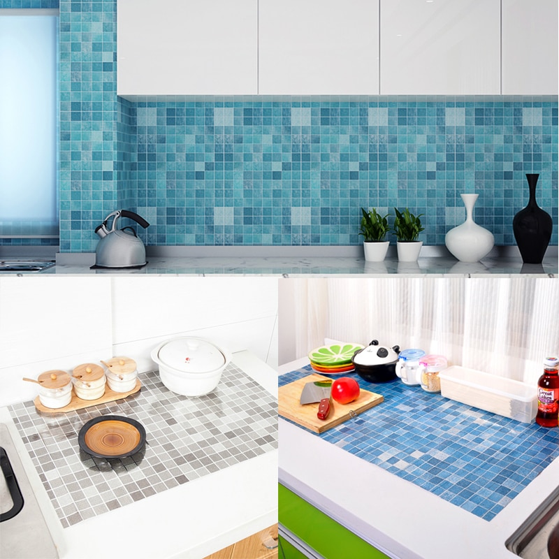 Selvklebende vegg klistremerke papir backsplash diy kjøkken vegg klistremerke mosaikk vegg fliser skrelle pinne vanntett backsplash tapet