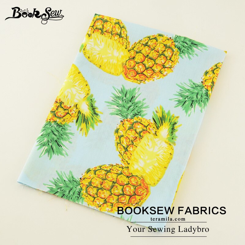 Booksew-tissu matelassé 100% coton ananas de fruits, tissu matelassé quart gras pour chemise, robe artisanale, Patchwork, Scrapbooking