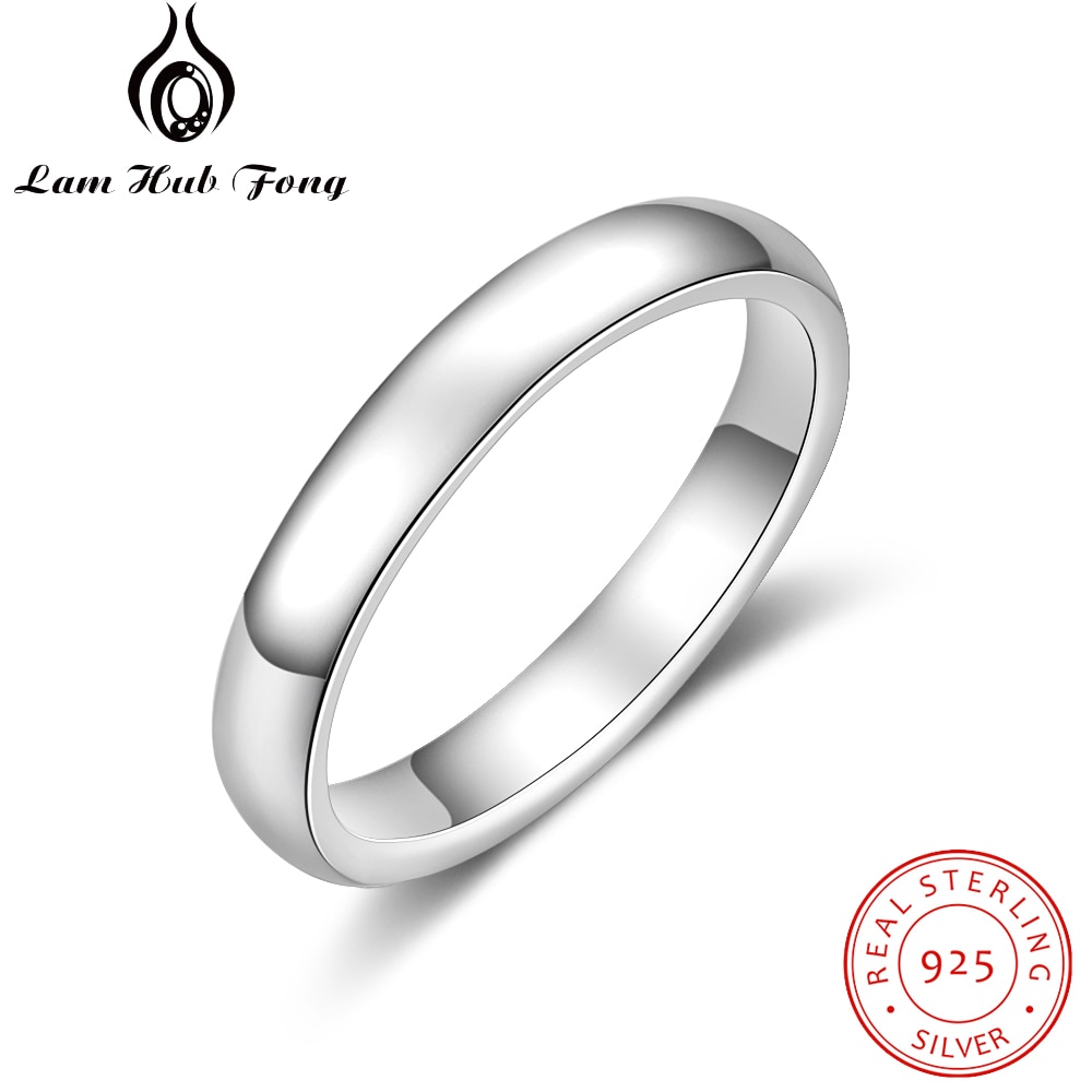 925 Sterling Silber Frauen Ringe Einfache Stapelbare Ring Silber 925 Finger Ring Hochzeit Engagement Schmuck (Lam Hub Fong)