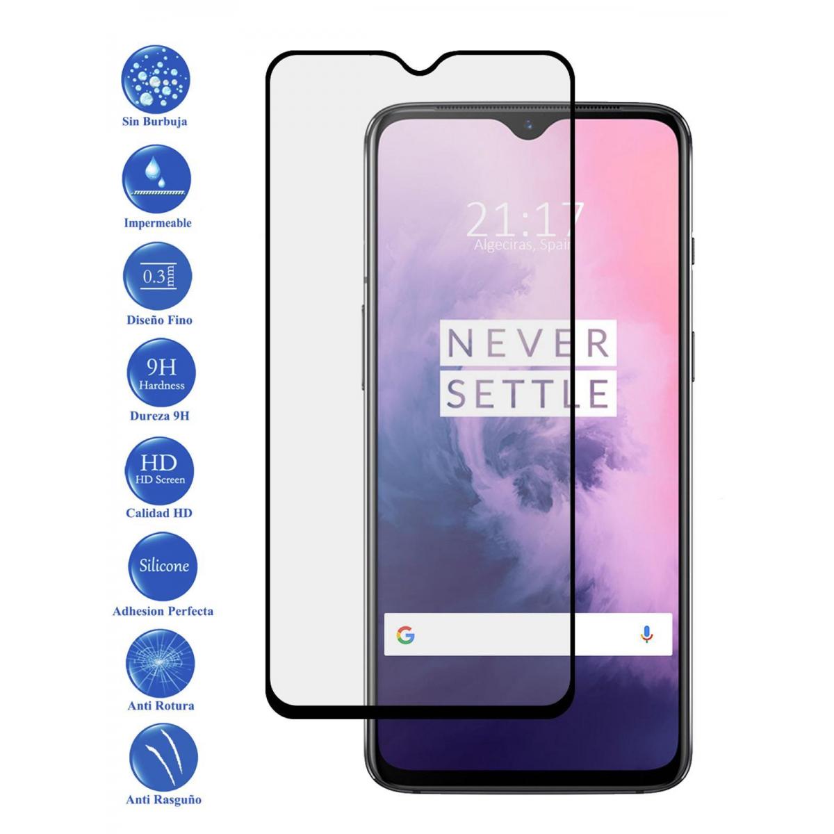 Proteggi schermo per Oneplus 7 nero vetro temperato 3D curvo