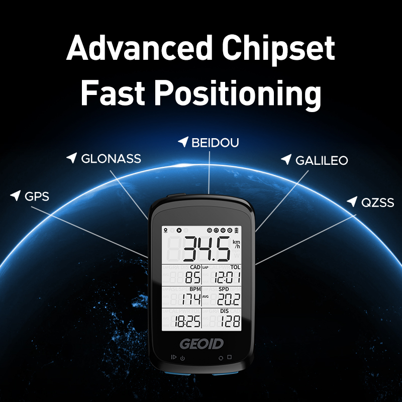 Geoid gps sykkel speedometer trådløs digital sykkelcomputer landevei mountainbike 2.5 vanntett stoppeklokke bluetooth maur+