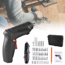 Electric Screwdriver Set with Light Cordless/Storage Box Multi-function Power Drill USB Rechargeable Power Tools with Bits