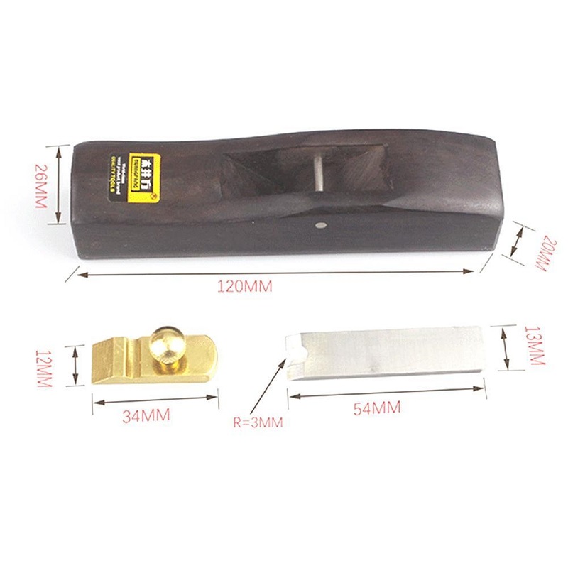 Flat Curved Mini Wood Planer Hand Tool, Ebony Arc Bottom Carpenter Wood Grooving Trimming Tool DIY Wearresistant Planer Woodwork