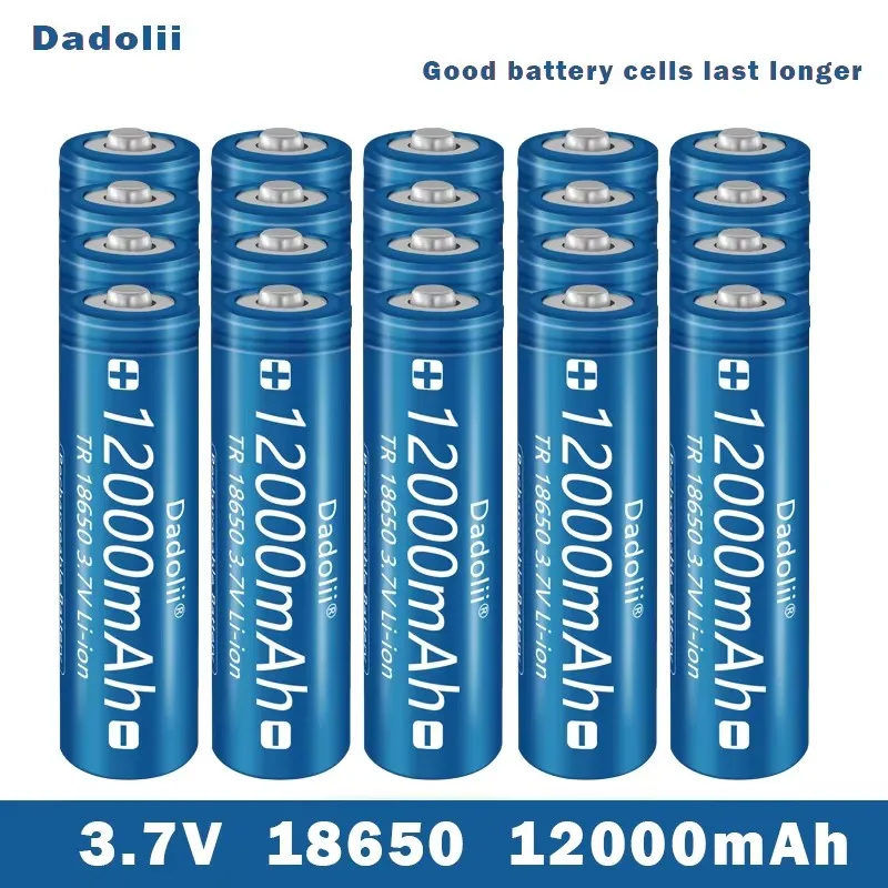 Lithium ion rechargeable battery for flashlight, 18650 V rechargeable battery, 3.718650 mAh capacity, 12000: MULTI