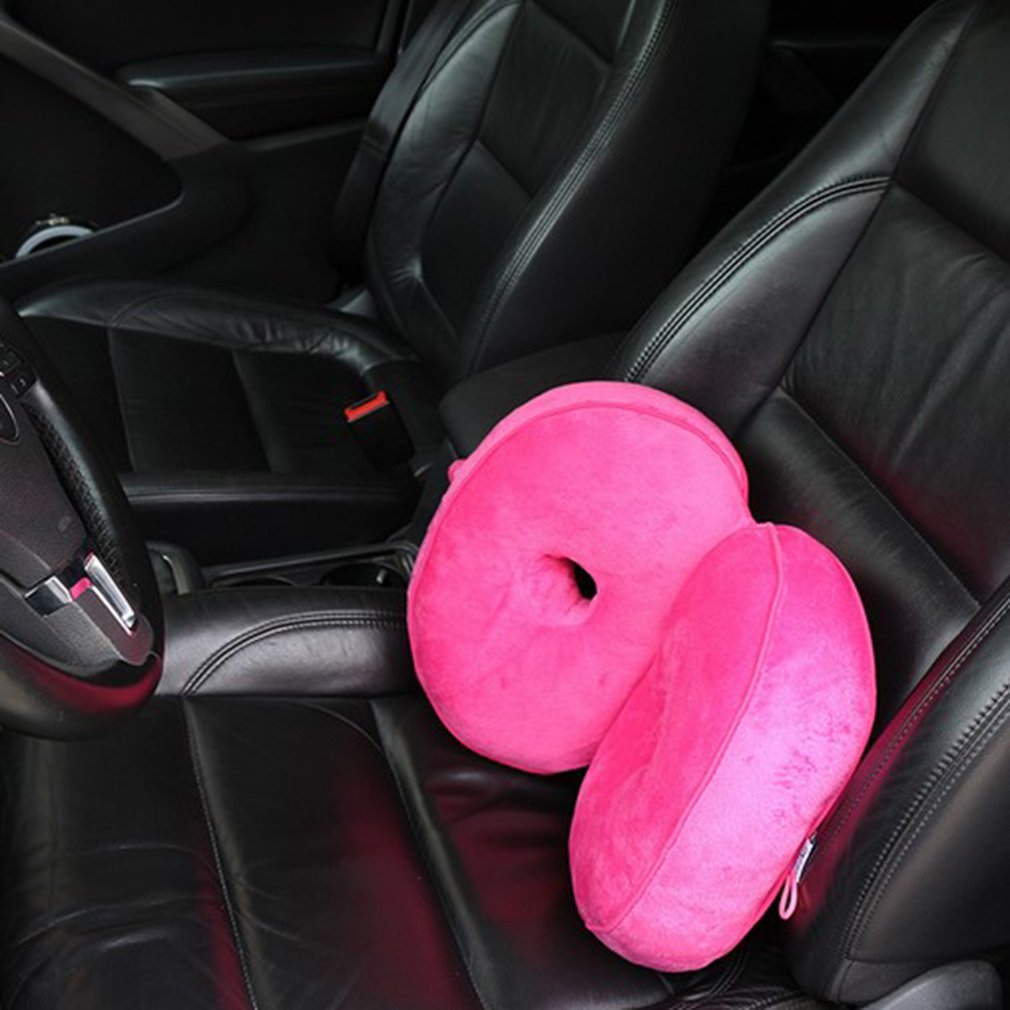 Multifunctionele Pluche Mooie Billen Kussen Kussen Halve Vouw Tweeërlei Gebruik Kussen Effen Kleur Dubbele O-Vormige Holle