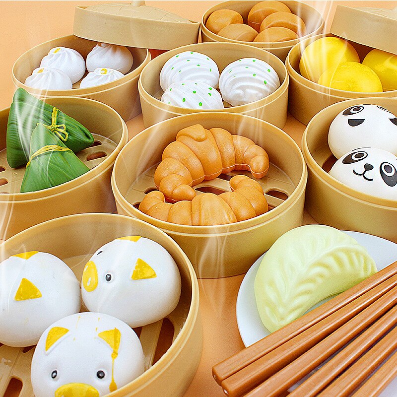Kinderen Spelen Huis Model Voedsel Steamer Gestoomde Gevuld Broodje Snack Hamburg Westerse Voedsel Sushi Maaltijd Keuken Meisje Speelgoed Set