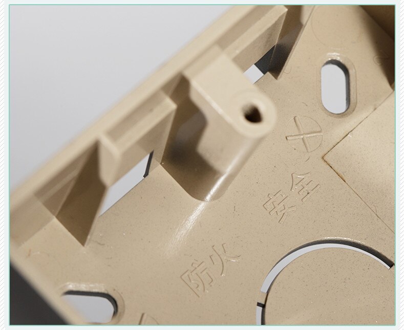 1 Set (2pcs) Wall Mount Switch Box Flame Retardant Plastic 86mm Switch Socket Wall Bottom Box Gold Electrical Accessories Tool