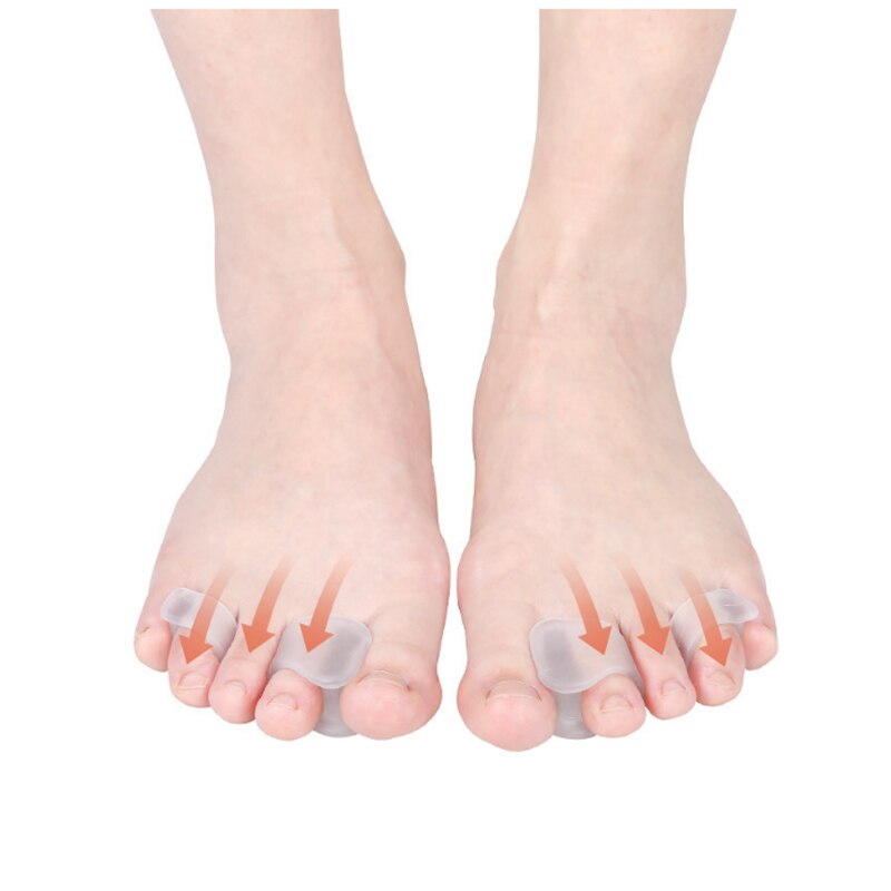 2 kpl = 1 pari ortoosi jalkojen hoito pedikyyri tarvikkeet silikoni geeli kaksireikäinen varpaan erotin suojelija bunion hallux valgus säädin